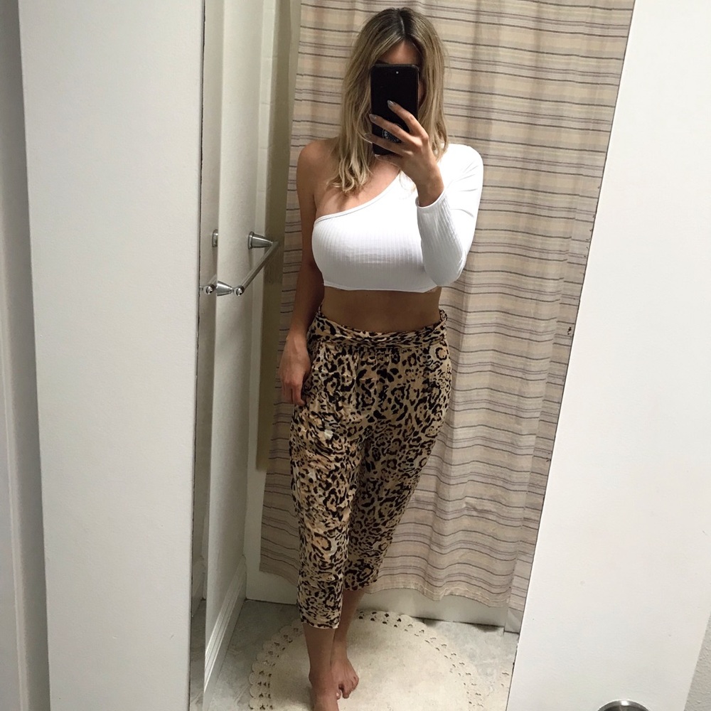 Free People Cheetah Twisted Harem Pant- Soft Pant